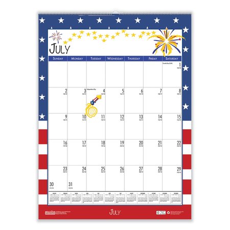 HOUSE OF DOOLITTLE Recycled Seasonal Wall Calendar, Seasons Artwork, 12 x 16.5, 12-Month (July to June): 2021 to 2022 3395